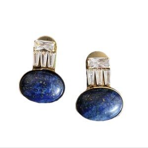 Anthropologie Art Deco Lapis Lazuli Drop Earrings